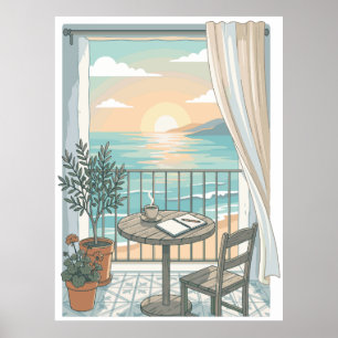 Mijn Soort Ochtend   Knusse Koffie Zonsopgang Balk Poster