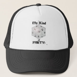 Mijn soort speelspeler met een speelbal van een sp trucker pet