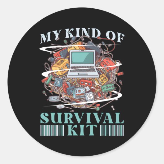 Mijn soort Survival Kit Netwerk Quote Netwerk Ronde Sticker (Voorkant)