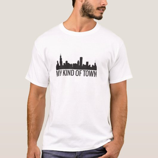 Mijn soort Town Chicago Skyline T-shirt (Voorkant)