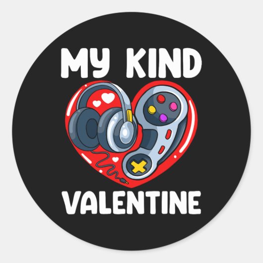 Mijn soort Valentijn Valentijnsdag gaming control Ronde Sticker (Voorkant)