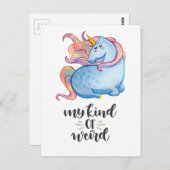 Mijn soort van 'Weird Blue Unicorn' Briefkaart (Voorkant / Achterkant)