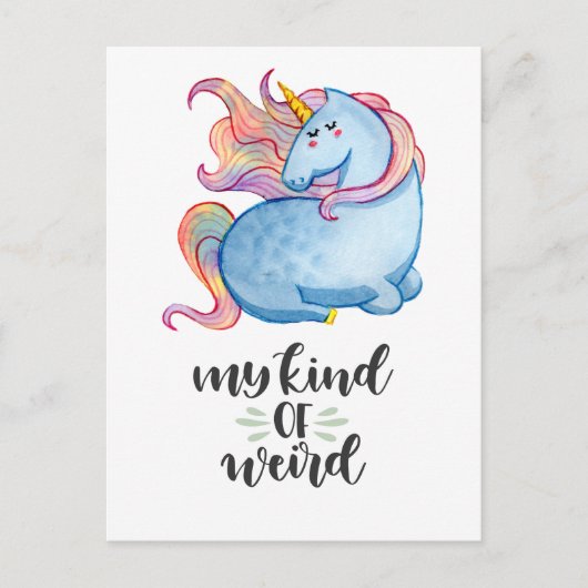 Mijn soort van 'Weird Blue Unicorn' Briefkaart (Voorkant)