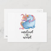 Mijn soort van 'Weird Blue Unicorn' Briefkaart (Voorkant / Achterkant)