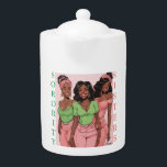 MIJN SORORITY ZUSSEN-ROZE EN GROENE MOKKEN THEEPOT<br><div class="desc">Verhoog uw leefruimte met deze huishoudelijke artikelen van de aangepaste sorority die trots uw toewijding aan zusterschap en gemeenschap laten zien. Of het nu gaat om decoratieve kussens, kunst aan de muur of andere interieurartikelen, elk stuk staat voor de waarden, liefde en ondersteuning die uw studentenhuis bepalen. Omring jezelf met...</div>