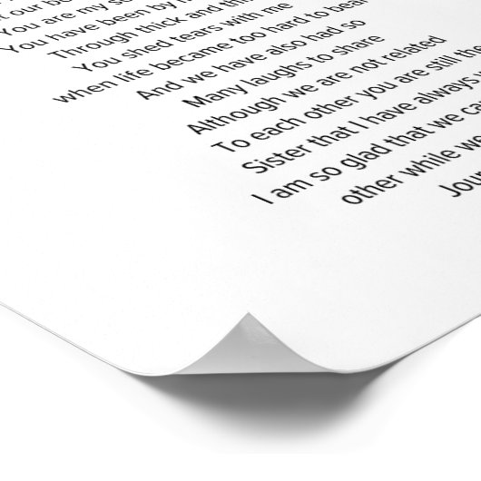 Mijn Soul Sister Poem Poster (Hoek)