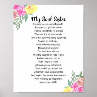 Mijn Soul Sister Poem Poster
