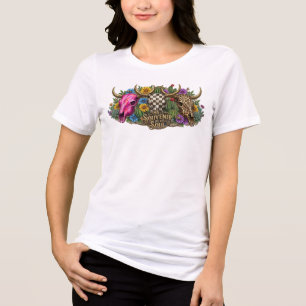 Mijn Souvenir Ziel Stier Schedel Boho Tri-Blend Shirt