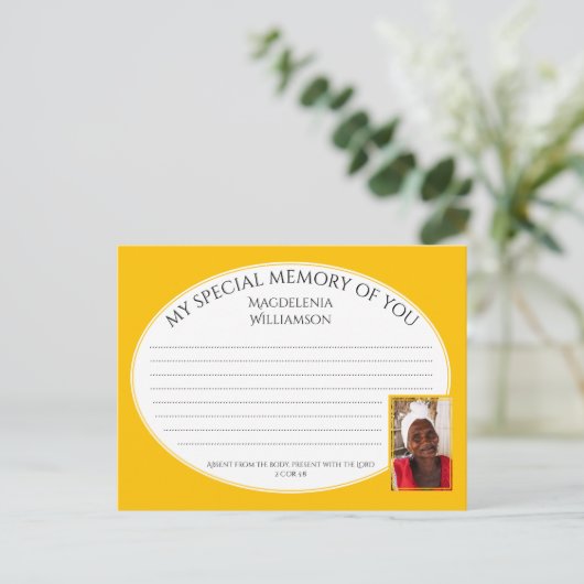 MIJN SPECIALE GEHEUGEN VAN U Foto Share Memory Car Briefkaart (Staand voorkant)