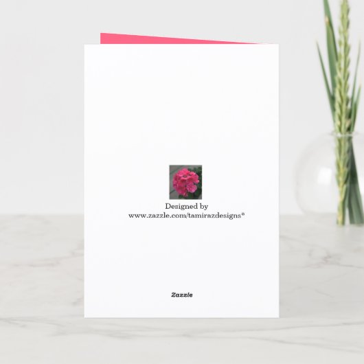 Mijn Speciale Moeder Roos Geranium Moederdag Kaart (Achterkant)