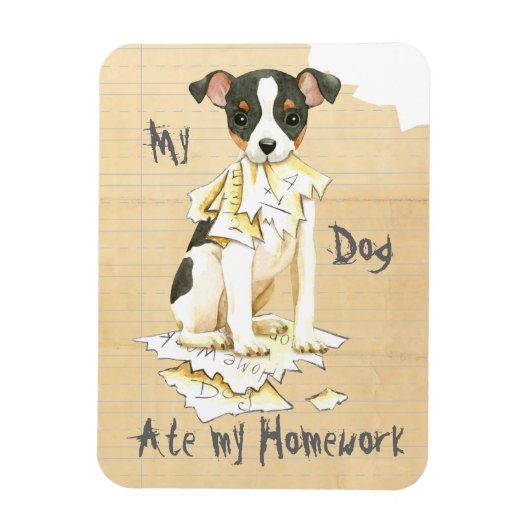 Mijn Speelgoed Fox Terrier Ate mijn thuiswerk Magneet (Verticaal)