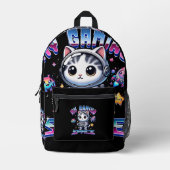 MIJN SPEELRUIMTE - KAWAII SPACE CAT BEDRUKTE RUGZAK (Voorkant)