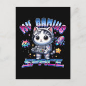 MIJN SPEELRUIMTE - KAWAII SPACE CAT BRIEFKAART (Voorkant)