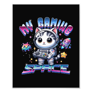 MIJN SPEELRUIMTE - KAWAII SPACE CAT FOTO AFDRUK