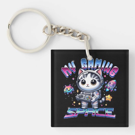 MIJN SPEELRUIMTE - KAWAII SPACE CAT SLEUTELHANGER (voorkant)