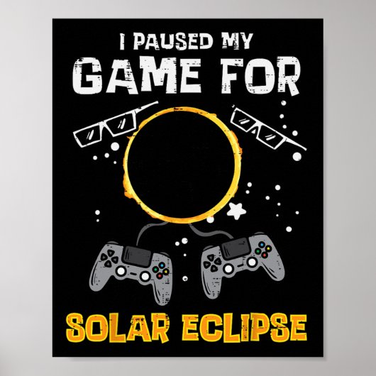 Mijn Spel Solar Eclipse 2024 Gaming Gamer Mannen B Poster (Voorkant)