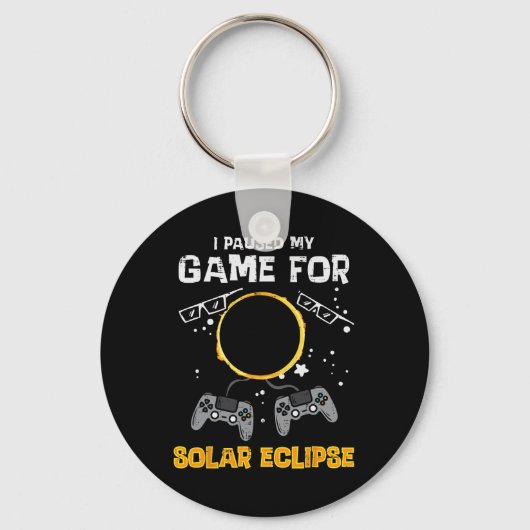 Mijn Spel Solar Eclipse 2024 Gaming Gamer Mannen B Sleutelhanger (Voorkant)