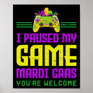 Mijn spel voor Mardi Gras Video Game Control gepau Poster