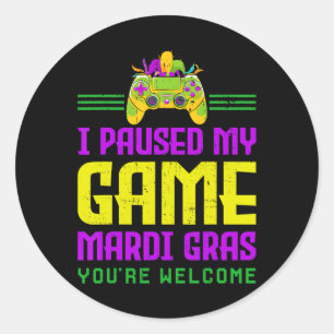 Mijn spel voor Mardi Gras Video Game Control gepau Ronde Sticker