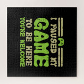 Mijn spel werd hier gepauzeerd grappige videokamer legpuzzel (Horizontaal)