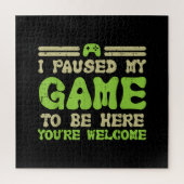 Mijn spel werd hier gepauzeerd grappige videokamer legpuzzel (Verticaal)