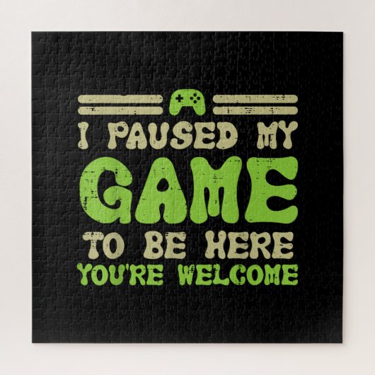 Mijn spel werd hier gepauzeerd grappige videokamer legpuzzel (Verticaal)