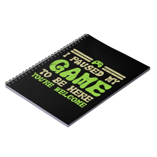 Mijn spel werd hier gepauzeerd grappige videokamer notitieboek (Linkerzijde)