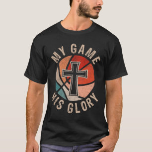 Mijn spel zijn glorie Sketll geloof kruis T-shirt