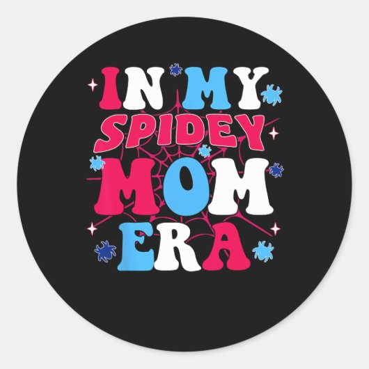 Mijn Spidey Mam Moederdag Ronde Sticker (Voorkant)