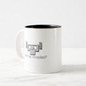 Mijn spieren voelen tweekleurige koffiemok (Voorkant links)