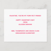 Mijn Spinnende vriend. Cute Cat Classroom Valentij Briefkaart (Achterkant)