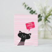 Mijn Spinnende vriend. Cute Cat Classroom Valentij Briefkaart (Staand voorkant)