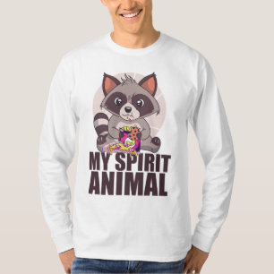 MIJN SPIRIT ANIMAL Funny Panda Raccoon eet vuilnis T-shirt