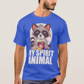 MIJN SPIRIT ANIMAL Funny Raccoon Meme Eating Junk T-shirt (Voorkant)