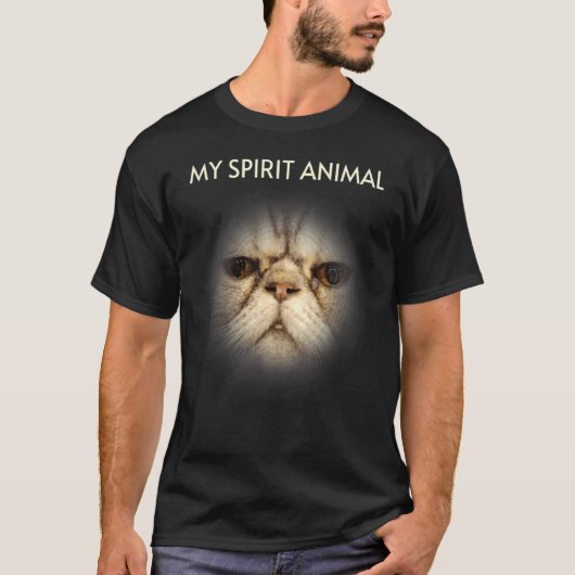 Mijn Spirit Animal Grumpy Looking Cat Face T-shirt (Voorkant)
