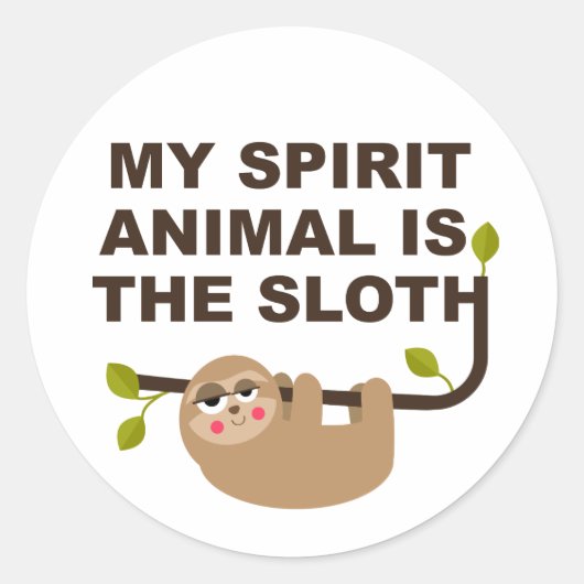 Mijn Spirit Animal is de Sloth Golf Balls Ronde Sticker (Voorkant)