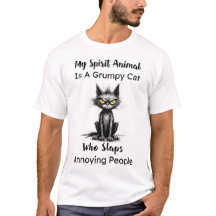 Mijn Spirit Animal is een chagrijnig kat T-shirt