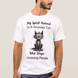 Mijn Spirit Animal is een chagrijnig kat T-shirt