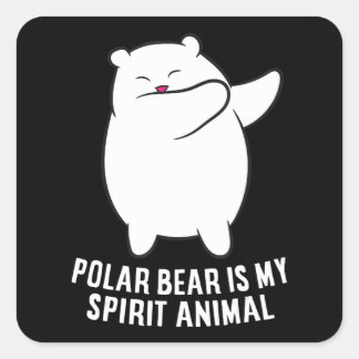 Mijn Spirit Animal Polar Beer Cute Polar Beer Vierkante Sticker