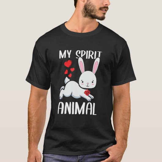Mijn Spirit Animal Rabbit Ik hou van je hart Valen T-shirt (Voorkant)
