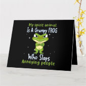 Mijn Spirit Dier is een bruine kikker die Annoyi z Kaart (Gele Bloem)