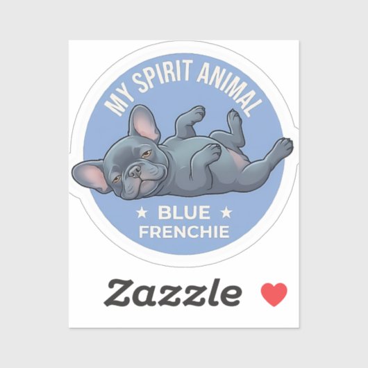 Mijn spirituele dier blauwe Franse sticker (Vel)