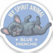 Mijn spirituele dier blauwe Franse sticker (Voorkant)
