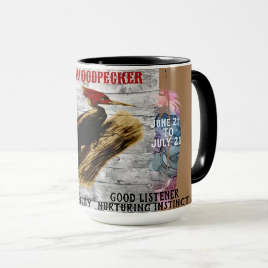 "Mijn Spirituele Dier" De Specht Koffiemok Mok (Voorkant rechts)