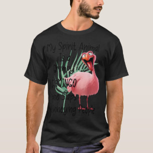 Mijn spirituele dier is boze flamingo slaat mensen t-shirt