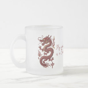 “Mijn spirituele dier is een Crak-draak” Mahjong-m Matglas Koffiemok