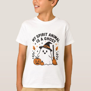 Mijn spirituele dier is een spook, leuke Halloween T-shirt