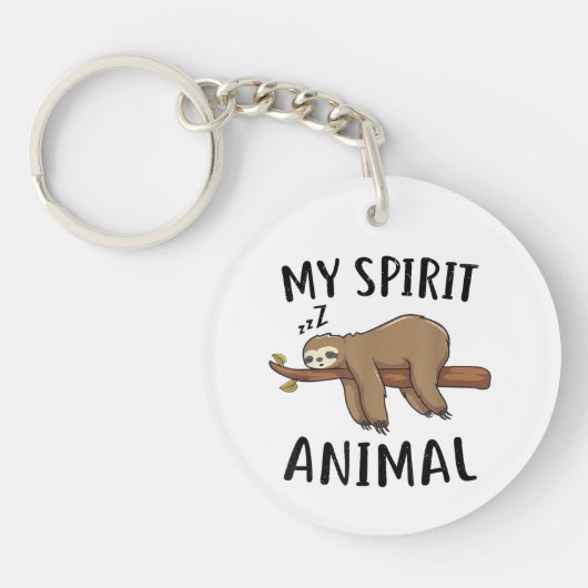 Mijn spirituele dier leuke luiaard cadeau sleutelhanger (Voorkant)