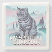 Mijn Spirituele Guardian Cat Stenen Onderzetter (Voorkant)
