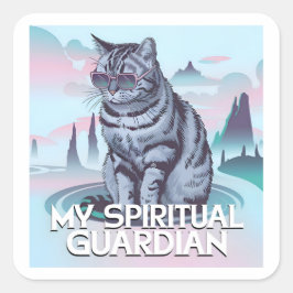 Mijn Spirituele Guardian Cat Vierkante Sticker